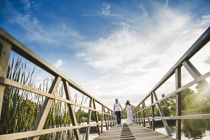 Fotografia pareja preboda en don benito rio guadiana embarcadero
